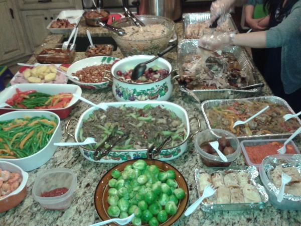 Food prepared for thanksgiving feast