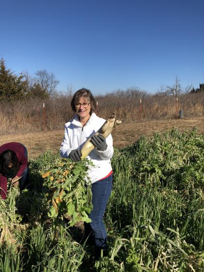 Darla Black with a radish 