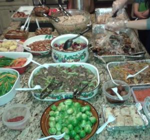 Food prepared for thanksgiving feast
